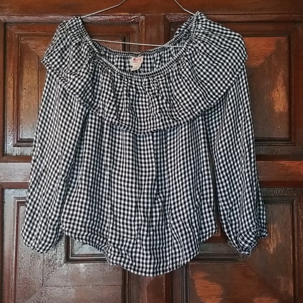 Mossimo black and white gingham top